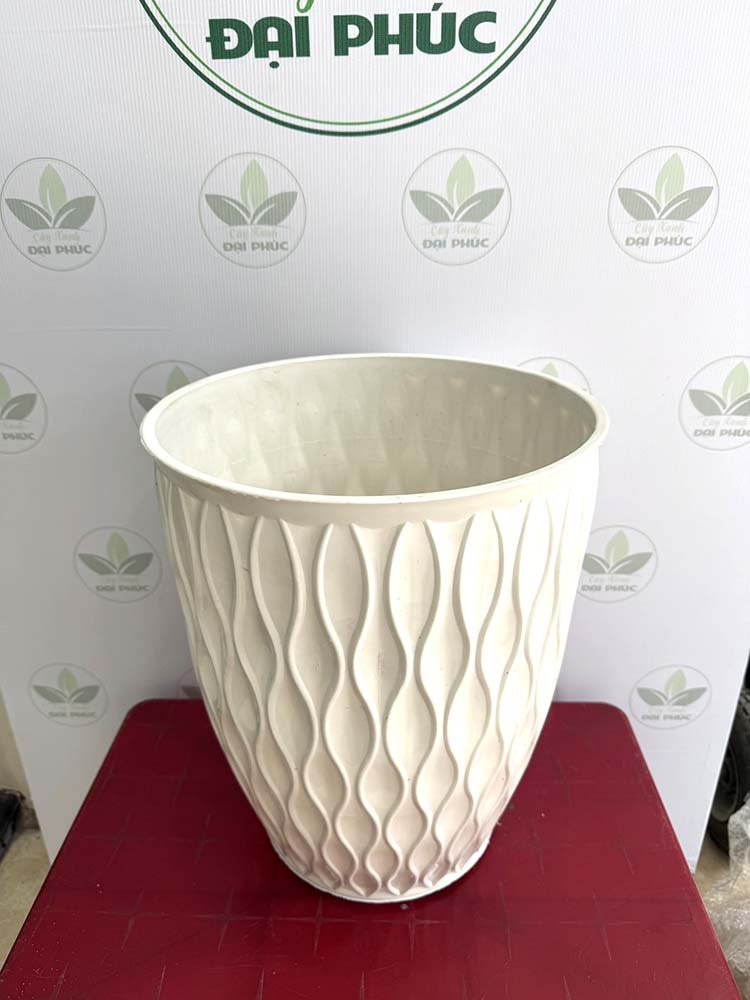 Chậu Nhựa Mặt Lưới Trắng Size Lớn 37x45cm – Hiện Đại, Dễ Phối Không Gian 3